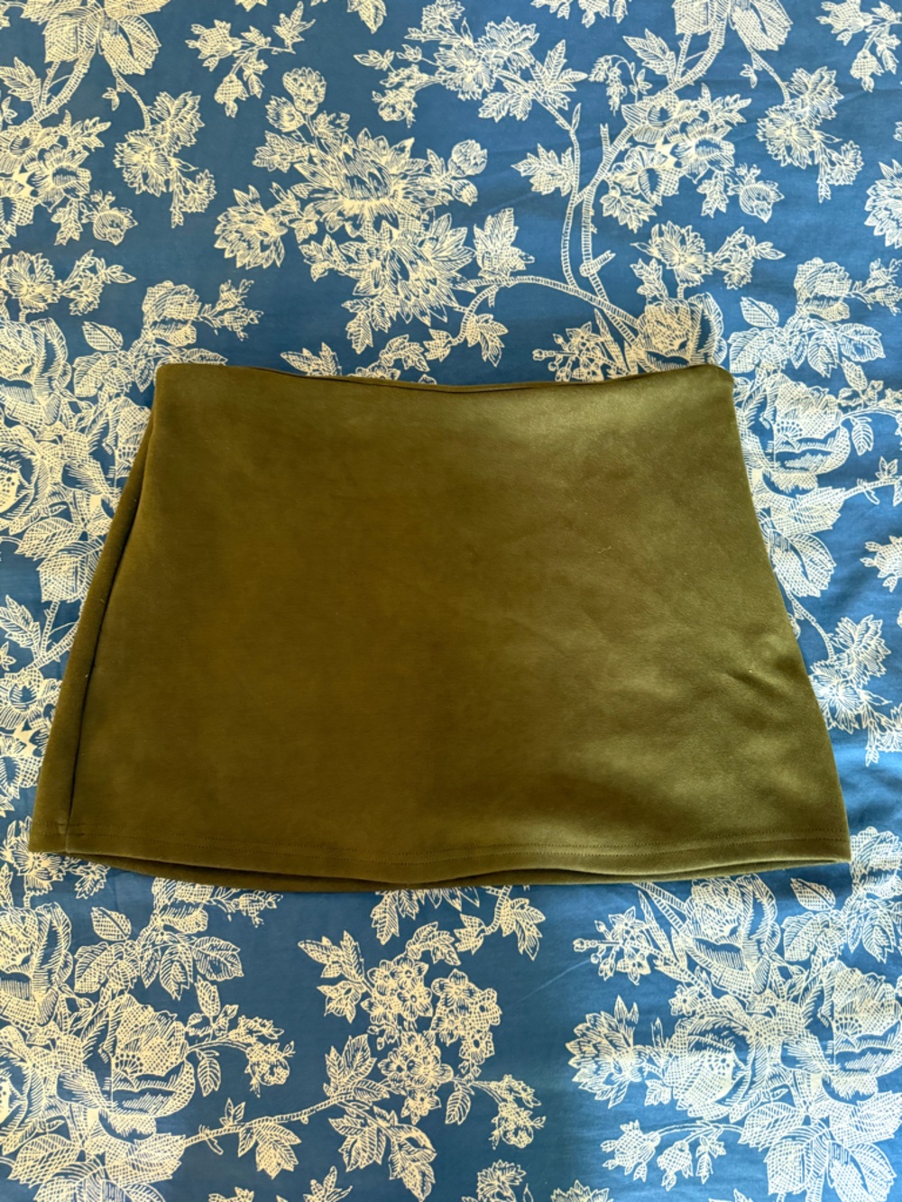 Olive Green Mini Skirt — Classic A-Line
